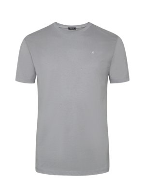 Lekki, jednokolorowy T-shirt z okrągłym dekoltem