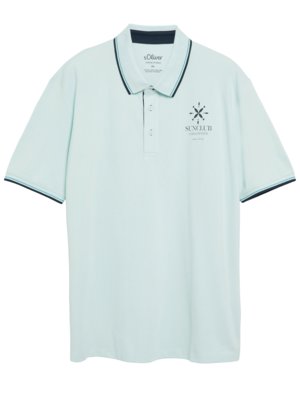 Piqué-Poloshirt mit Kontrastbündchen und Stretch