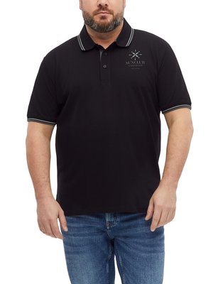 Piqué-Poloshirt mit Kontrastbündchen und Stretch