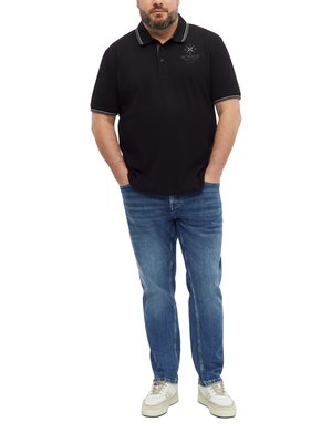 Piqué-Poloshirt mit Kontrastbündchen und Stretch