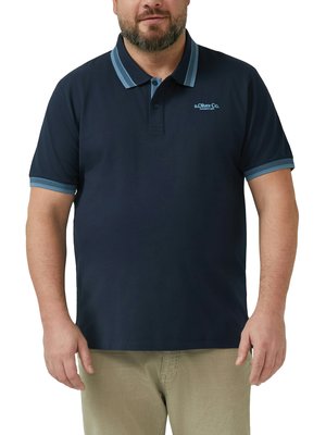Piqué-Poloshirt mit Kontrastbündchen und Stretch