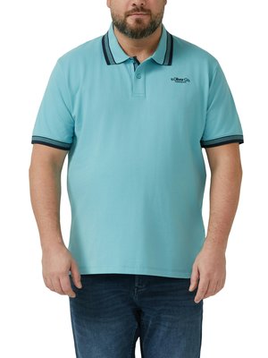 Piqué-Poloshirt mit Kontrastbündchen und Stretch
