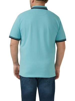 Piqué-Poloshirt mit Kontrastbündchen und Stretch