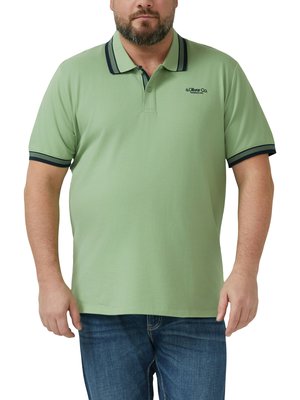 Piqué-Poloshirt mit Kontrastbündchen und Stretch