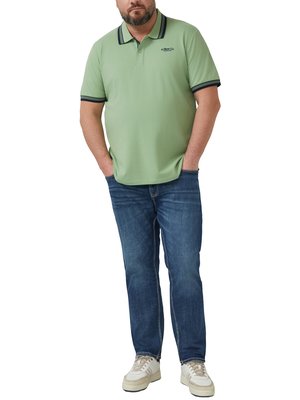 Piqué-Poloshirt mit Kontrastbündchen und Stretch