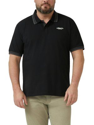 Piqué-Poloshirt mit Kontrastbündchen und Stretch