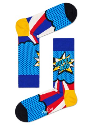 Socks-with-Super-Dad-motif