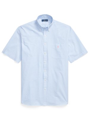 Short-sleeved-shirt-in-seersucker-fabric,-untucked-fit