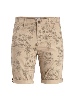 Chino shorts with floral print