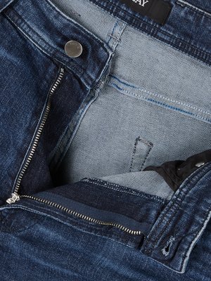 Bermudy jeansowe z elastyczną domieszką, tapered fit