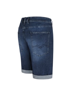 Denim-Bermuda-shorts-with-stretch,-tapered-fit