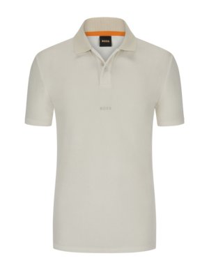 Terry polo shirt with embroidered logo
