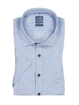 Casual linen shirt with a modern fit, short-sleeved