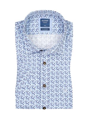 Casual short-sleeved linen shirt with micro print, modern fit