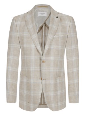 Blazer with windowpane check pattern and micro texture