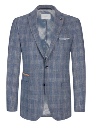 Jacket-with-glen-check-pattern,-sleeve-patch