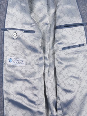 Jacket with glen check pattern, sleeve patch