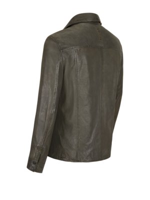Vintage-look-leather-overshirt