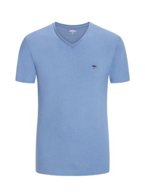 T-shirt with V-neck, extra long