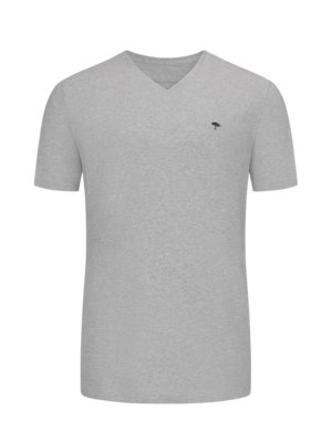 T-shirt with V-neck, extra long