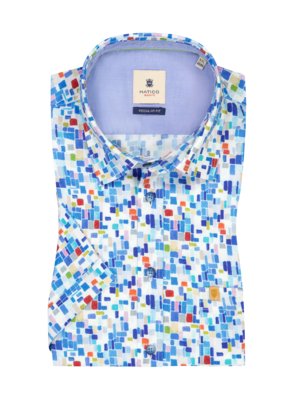 Short-sleeved-shirt-with-all-over-print,-regular-fit