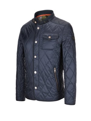 Quilted jacket with college collar