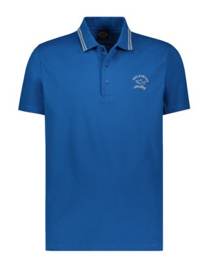 Polo shirt piqué with shark print