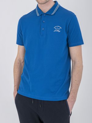 Polo shirt piqué with shark print