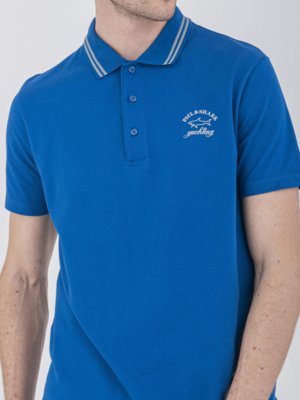 Polo shirt piqué with shark print