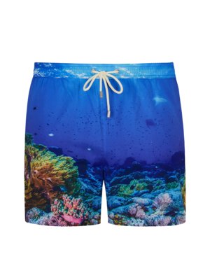 Swim shorts with underwater print