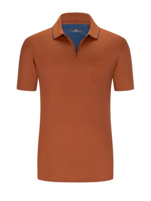 Polo shirt with breast pocket, soft knit - easy care 