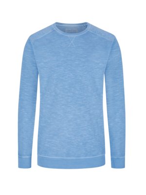 Sweatshirt-in-slub-yarn-texture,-extra-long