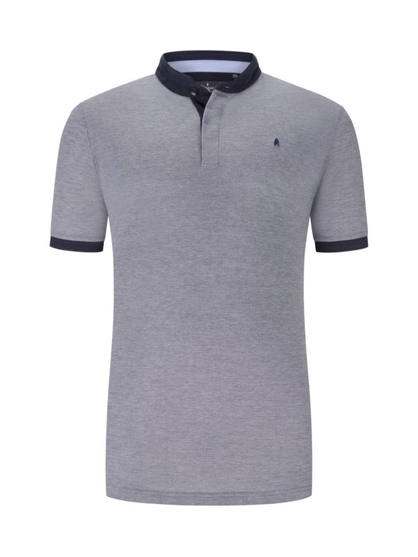Levně Ragman, Polo tričko z piké materiálu, se stojáčkem v kontrastní barvě Grey