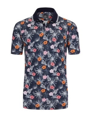 Polo shirt with tropical print