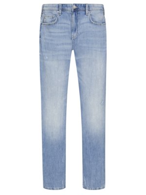 Jeansy 5 pocket z efektami w stylu used look, wersja bardzo długa 
