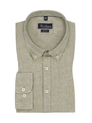 Linen shirt with button-down collar