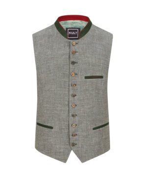 Traditional waistcoat in a linen and virgin wool blend, Ambros