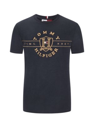 Pure cotton T-shirt with embroidered logo