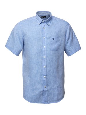 Short-sleeved-shirt-in-linen,-extra-long