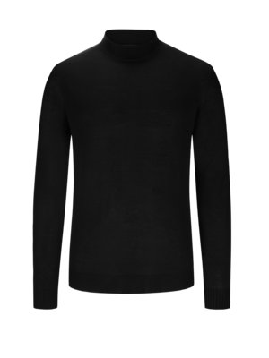 Merino wool sweater with standing collar