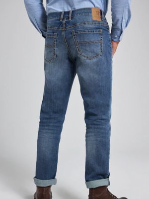 5-Pocket Jeans mit Kontrast-Stitching, Flexnamic