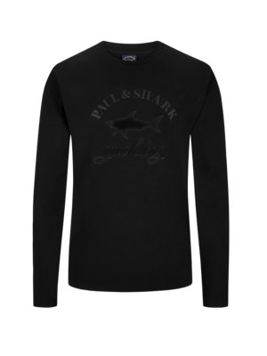 Long-sleeved top with embossed logo