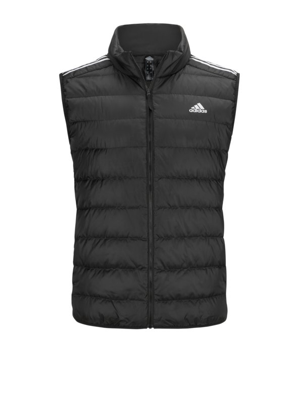 Levně Adidas, Prošívaná vesta s potiskem loga a peřím Černá