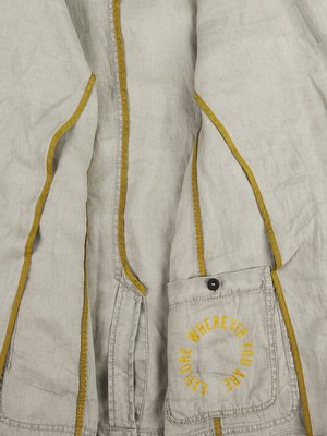 Linen blazer with subtle herringbone pattern