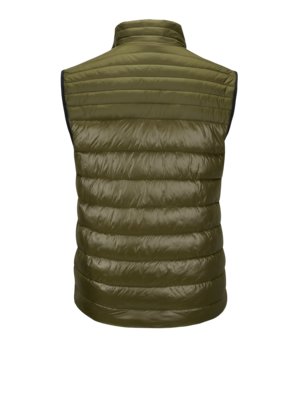Shiny-quilted-gilet-with-logo-on-the-chest