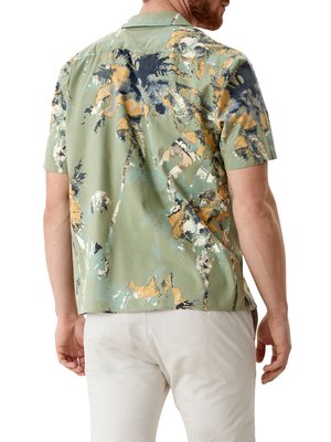 Short-sleeved shirt with palm tree pattern, extra long