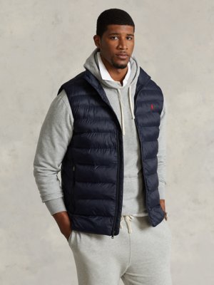 Quilted jacket in a down look, packable