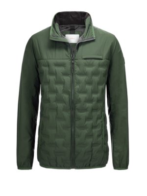 Quilted jacket with hood, recycled material