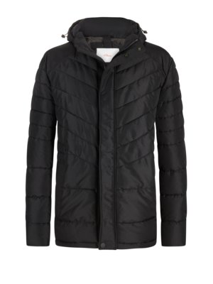 Quilted jacket with removable hood