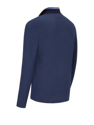 Long-sleeved-polo-shirt-in-pure-cotton